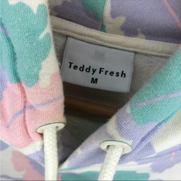 Teddy Fresh 1.0 SOLD OUT/RARE Size M Pastel Muted Camo Leaves Hoodie 2019 - Picture 9 of 16